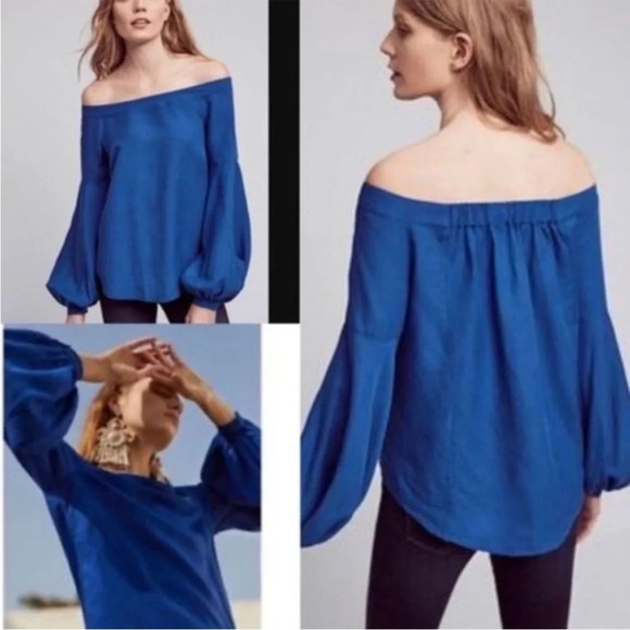 ANTHROPOLOGIE FLOREAT MAZDA OFF SHOULDER BLOUSE - Picture 1 of 7